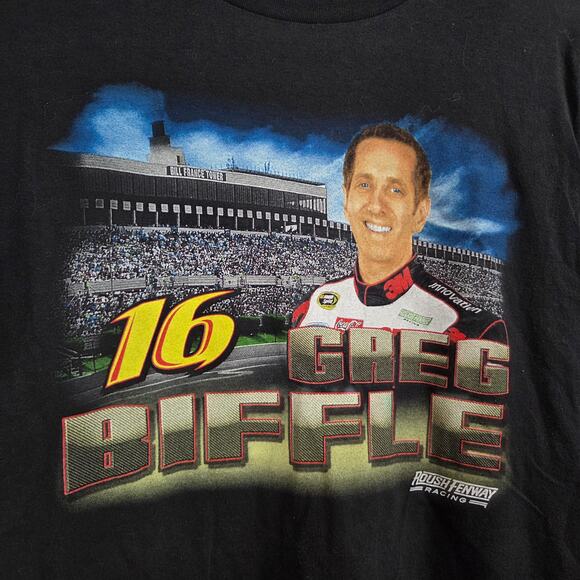Chase Authentics Greg Biffle #16 NASCAR Racing Mens SZ L T-shirt Black - Picture 2 of 7